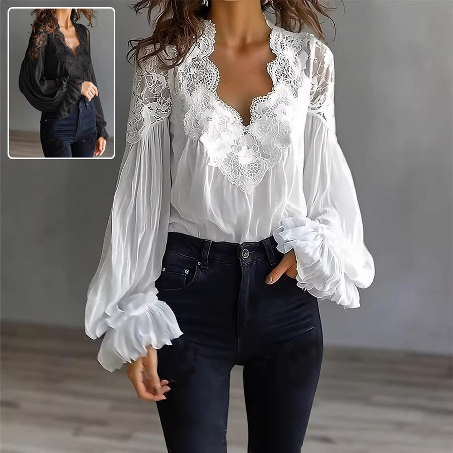 Blusa de manga larga para mujer